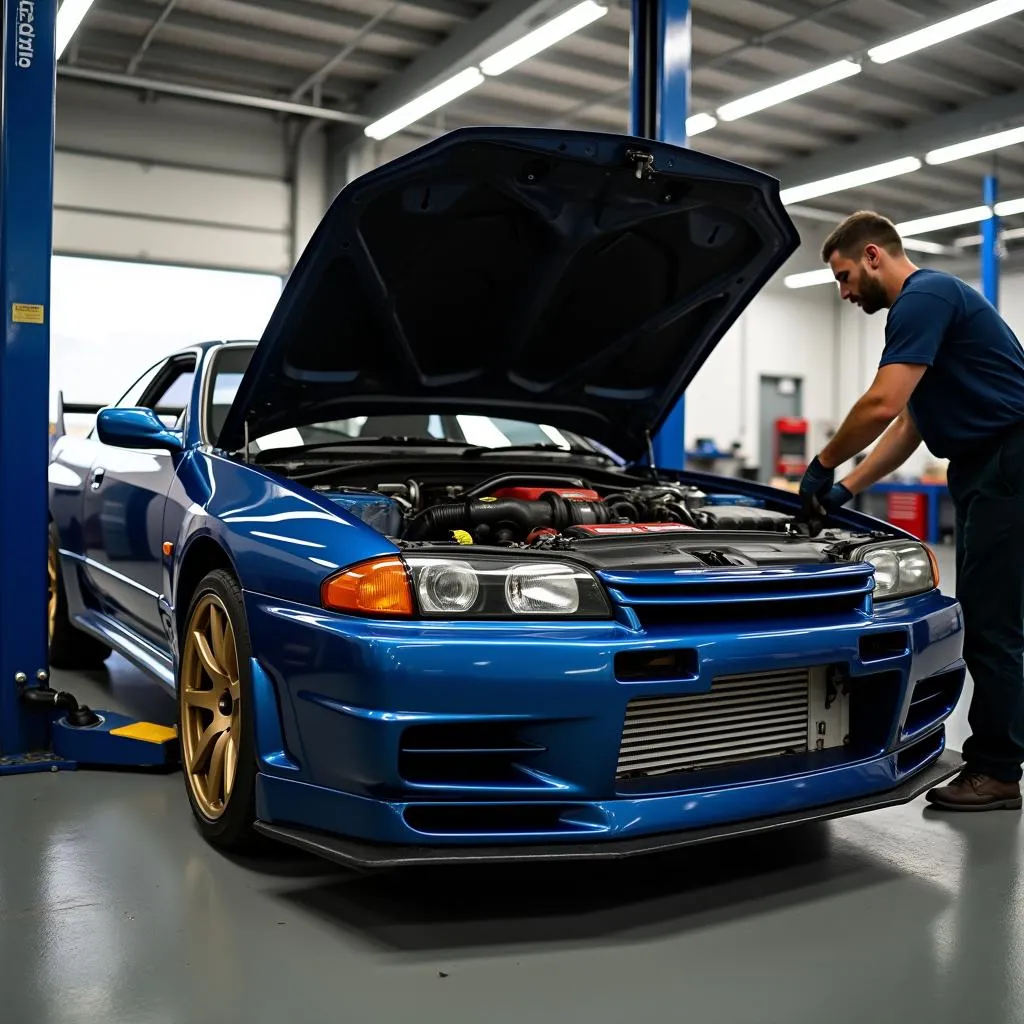 Nissan Skyline Undergoing Maintenance