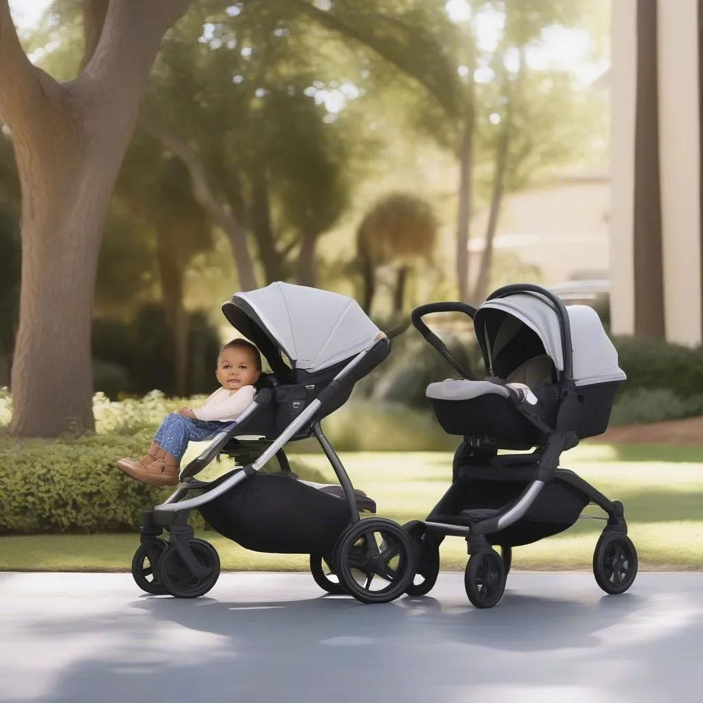 Nuna Pipa Lite RX seamlessly integrating with the Nuna Mixx stroller system