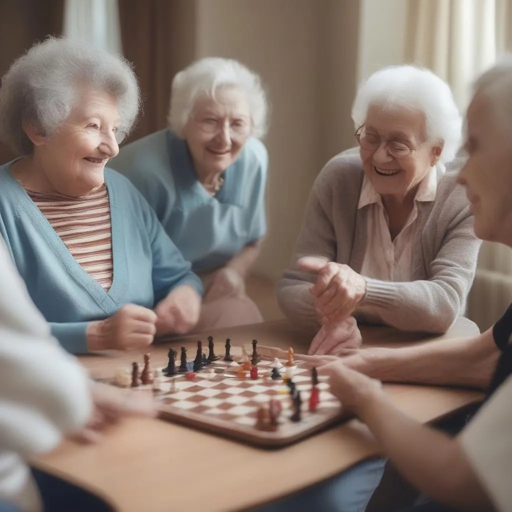 Nursing Home Residents Playing Games