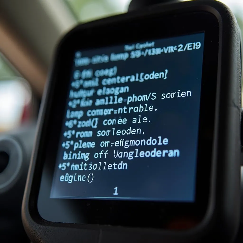 OBD11 scan tool displaying diagnostic codes