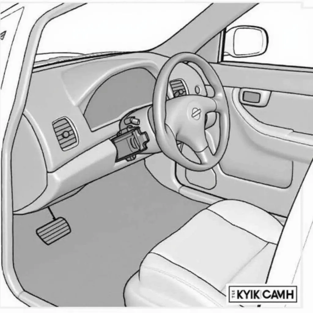 The OBD-II port location in a 2003 Nissan Altima