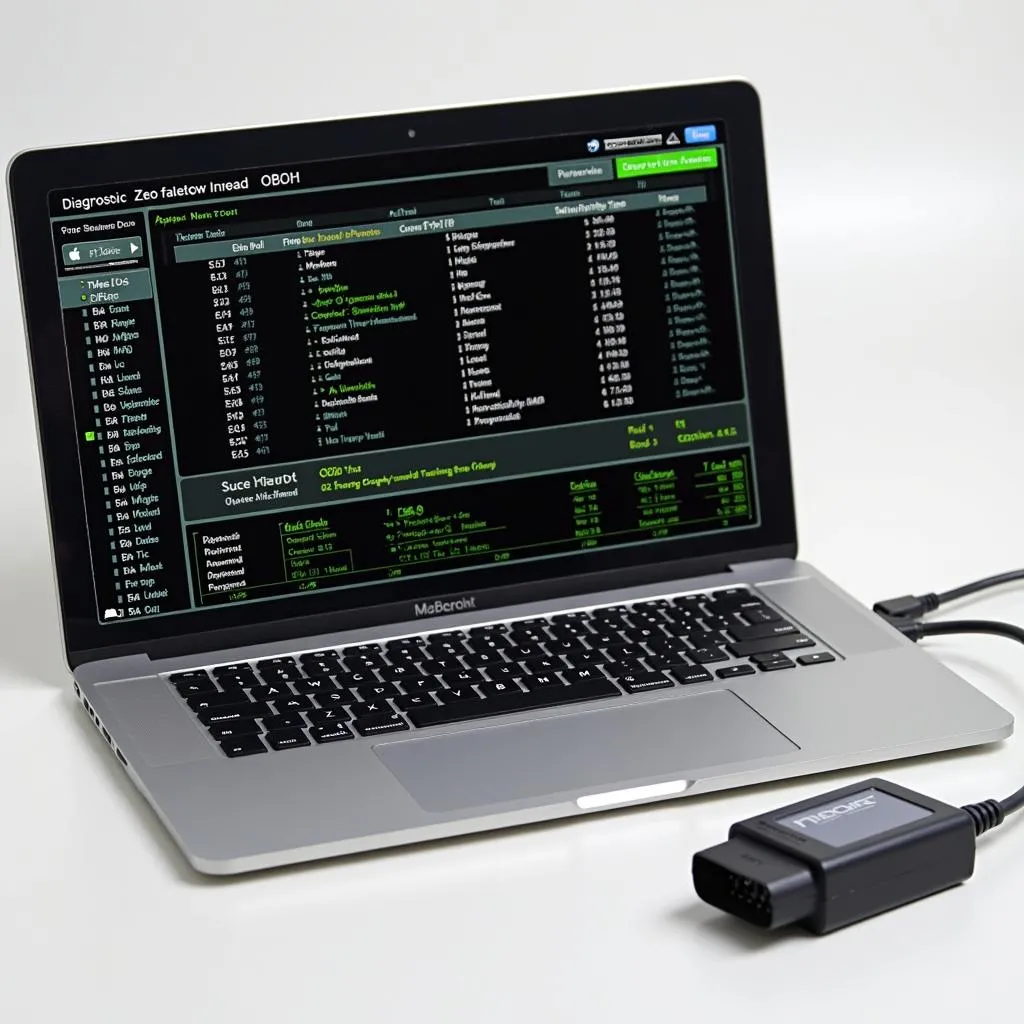 OBD2 Scanner Connected to a Car via MacBook