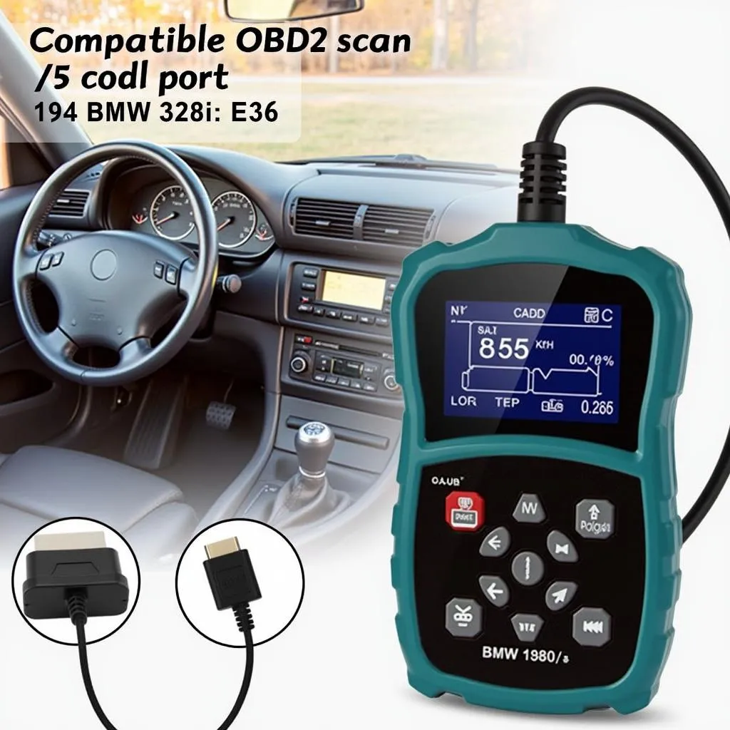 OBD2 Scanner Connected to a BMW E36