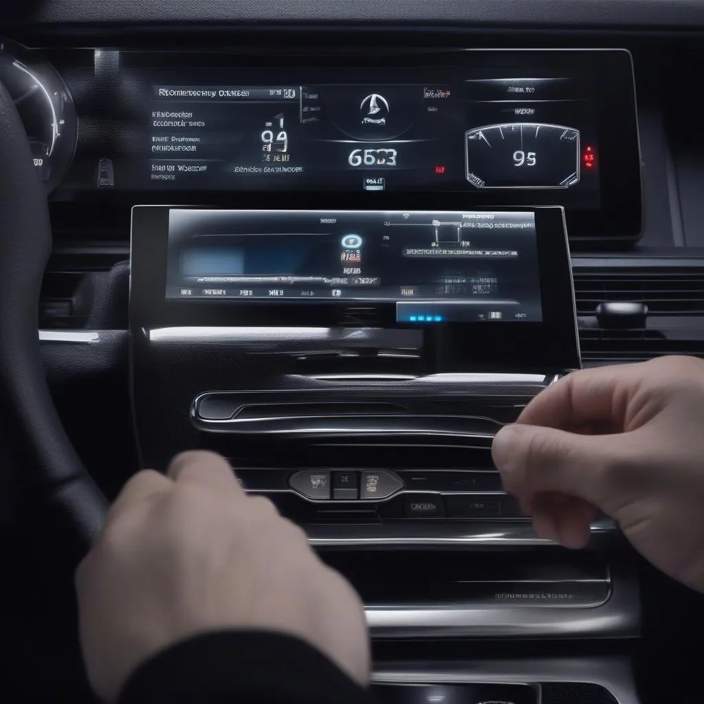 Mercedes Dashboard with OBD2 Scanner