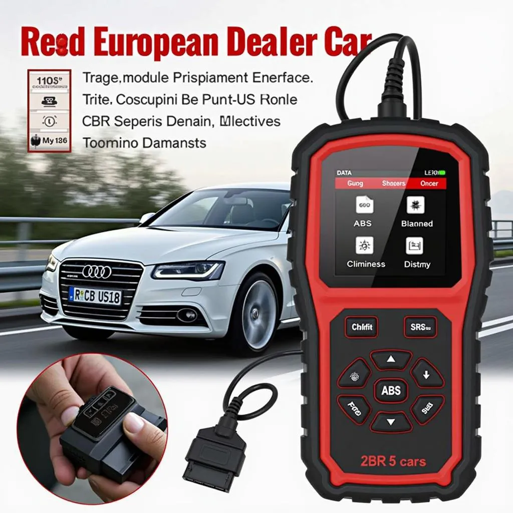 OBDII car computer diagnostic scan tool: Dealer Scanner for European cars