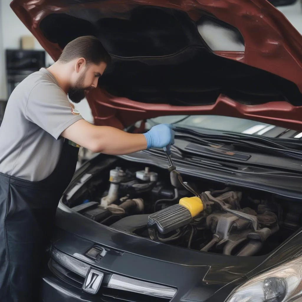 Car shop oil change service