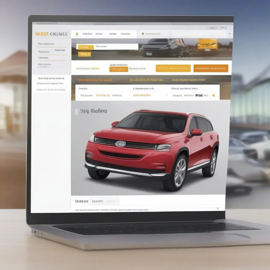 Online Car Buying Site Interface