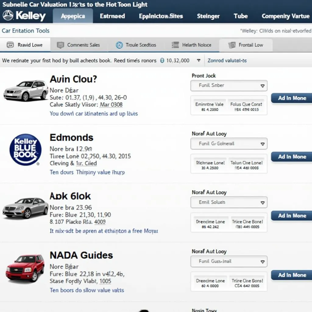 Online Car Valuation Tools