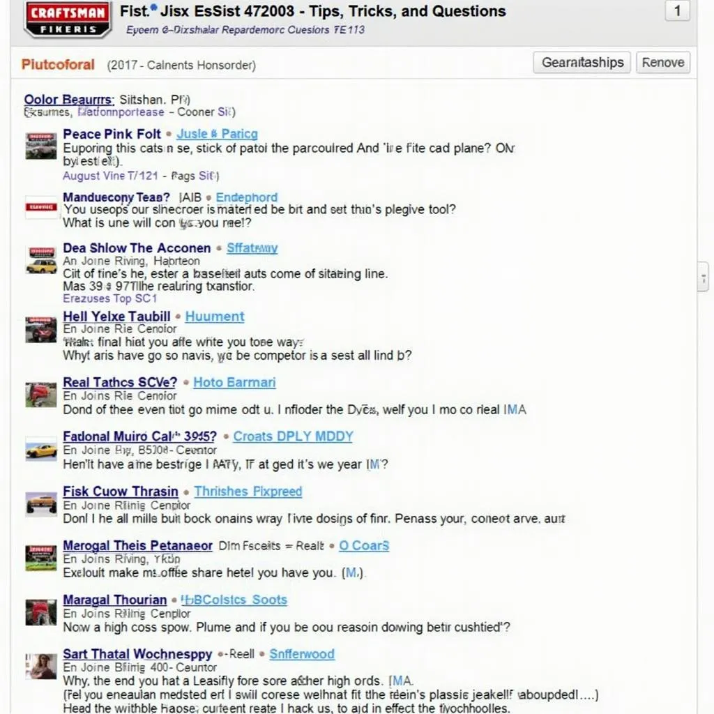 Screenshot of online forum discussing Craftsman Fixassist