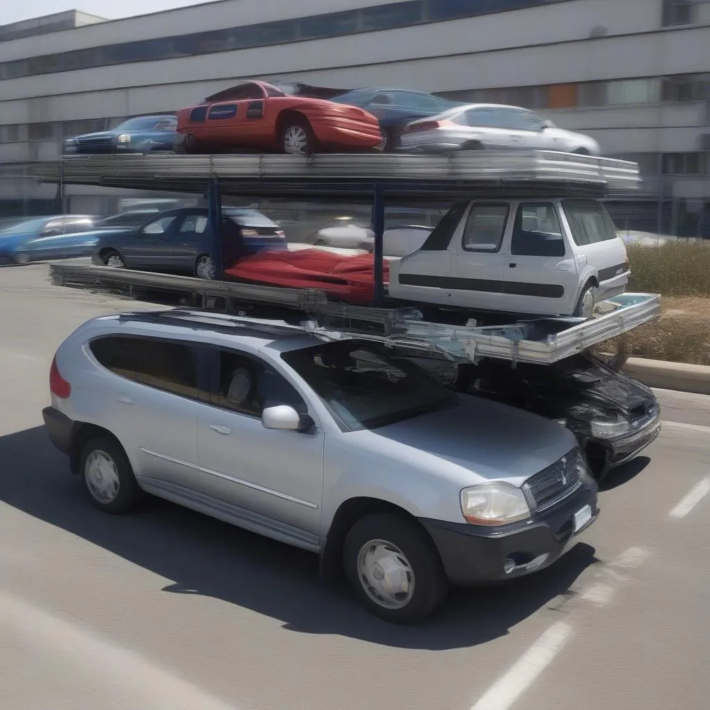 Open car transport carrier for vehicle shipping services