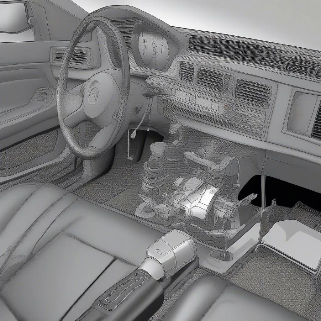 Opus IVS scan tool connected to vehicle diagnostic port