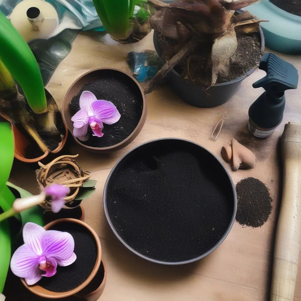 orchid repotting