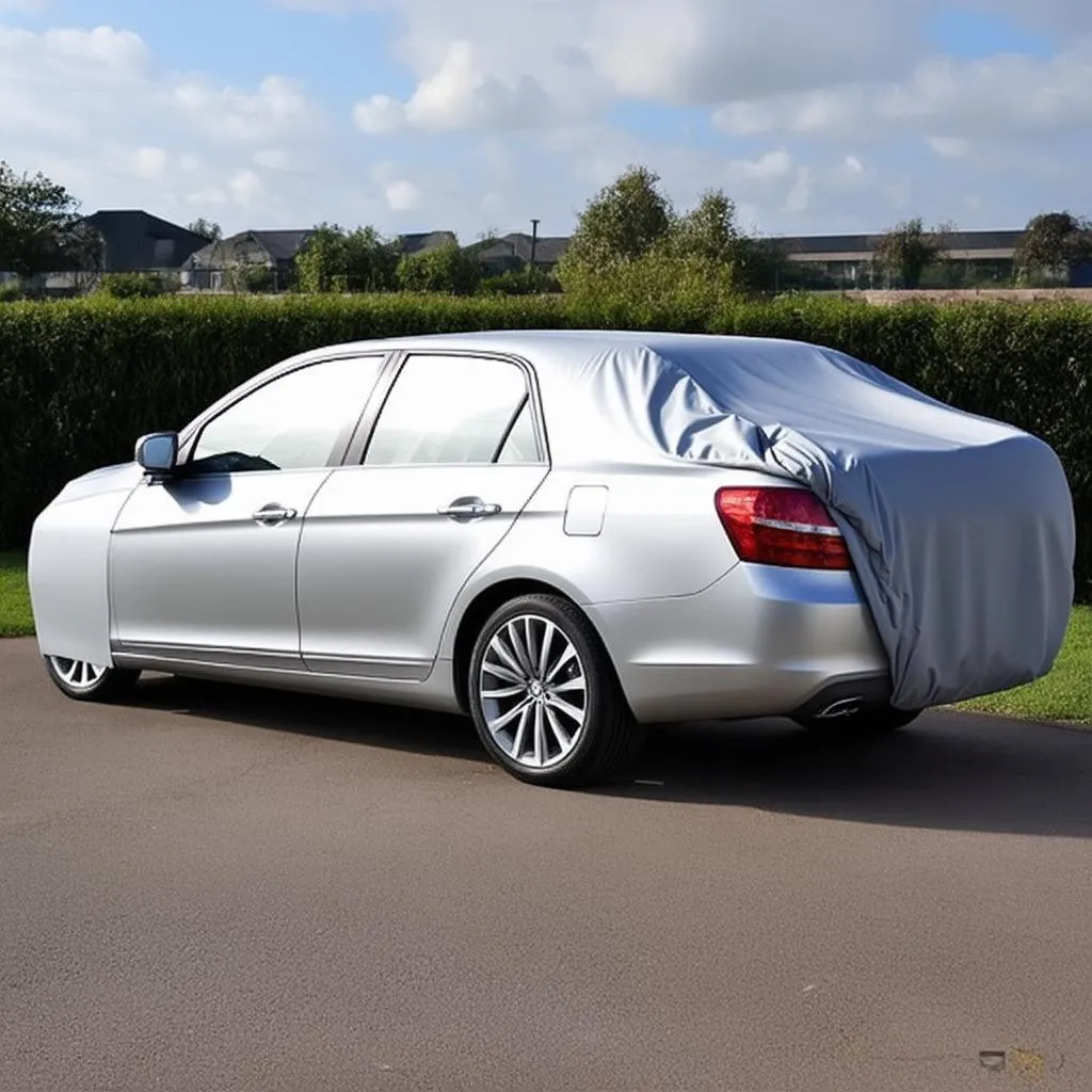 A car covered with outdoor car cover