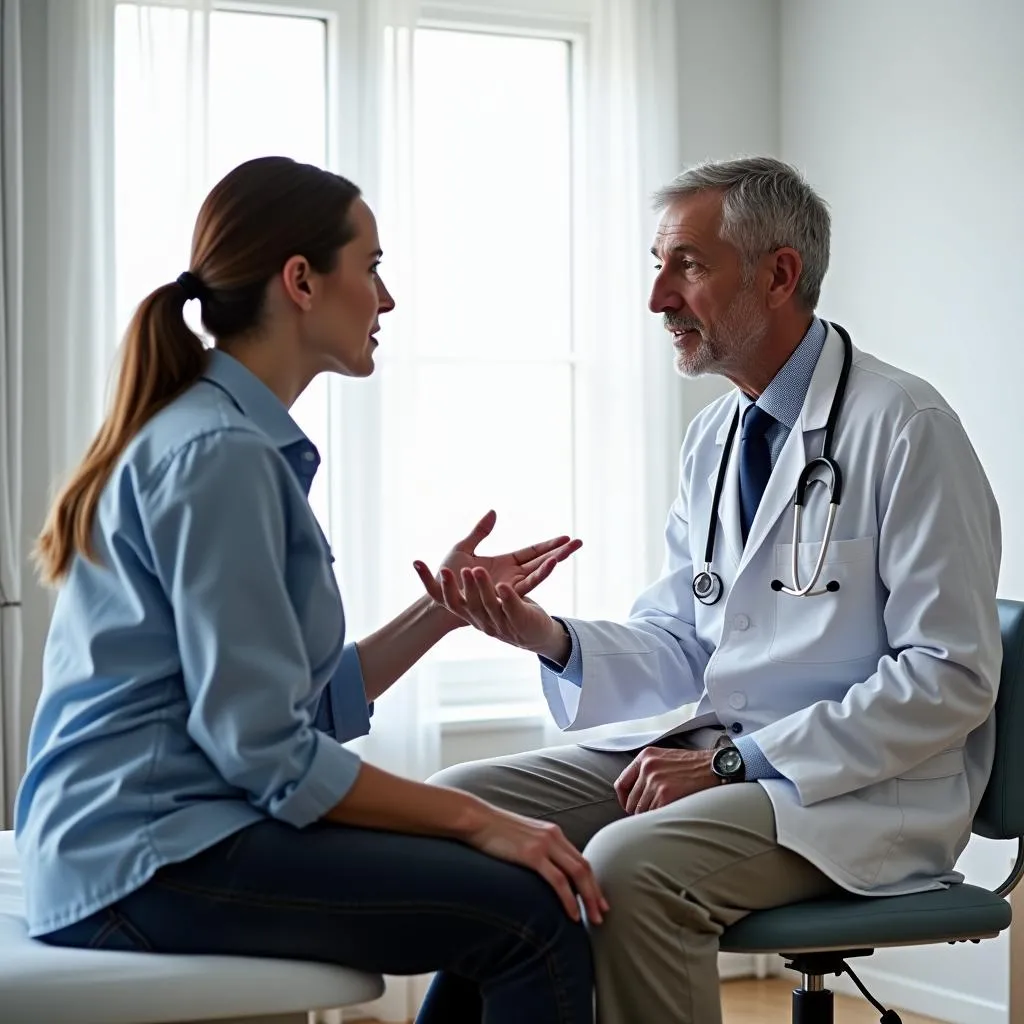 Patient discussing health concerns with their doctor 