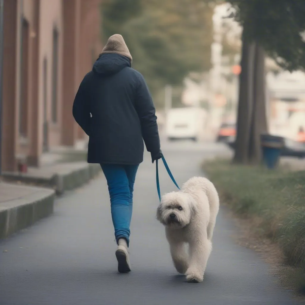 Pet owner with dog