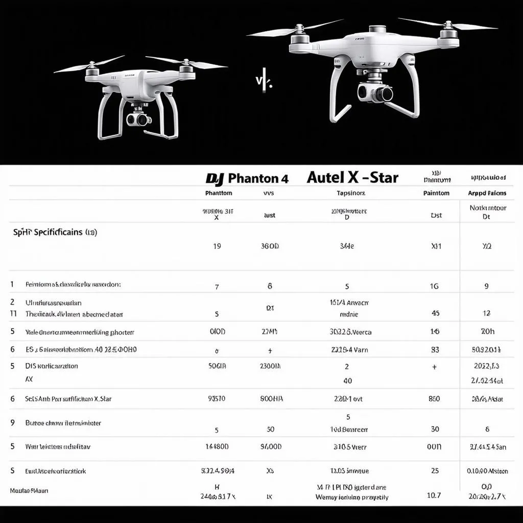 Drone Comparison Table