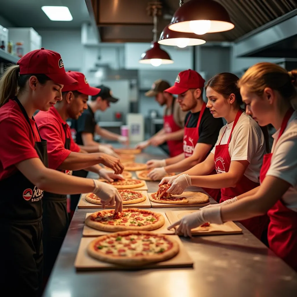 Pizza Hut Team Members in Action