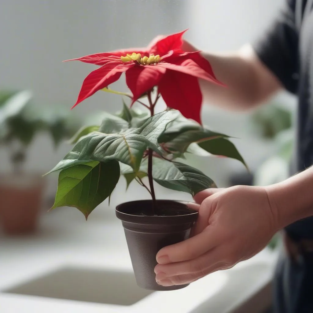 Poinsetta Watering