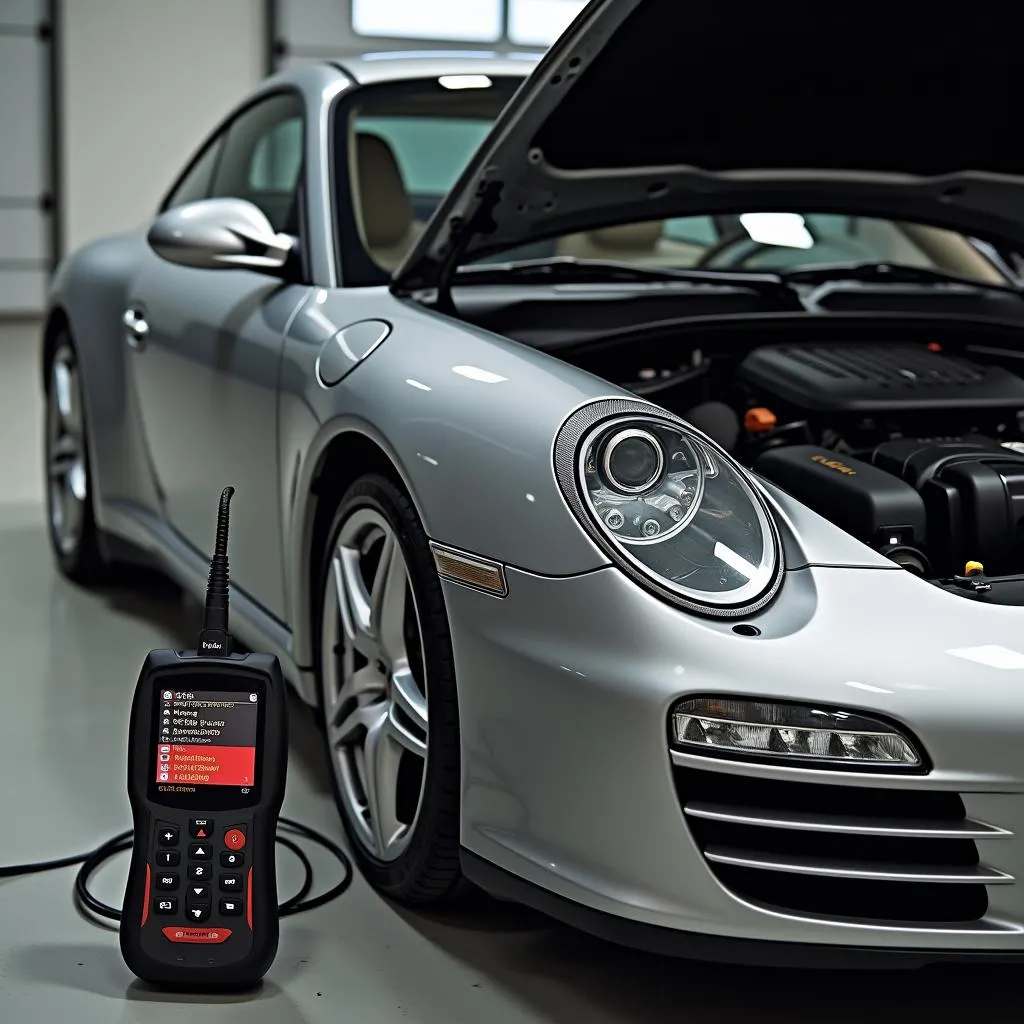 Porsche 997 Connected to a Diagnostic Scanner