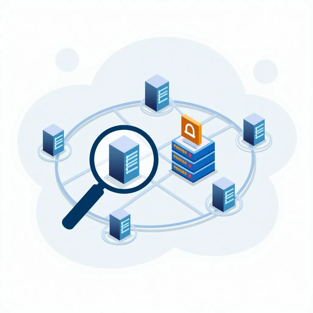 Network security concept with port scanning illustration