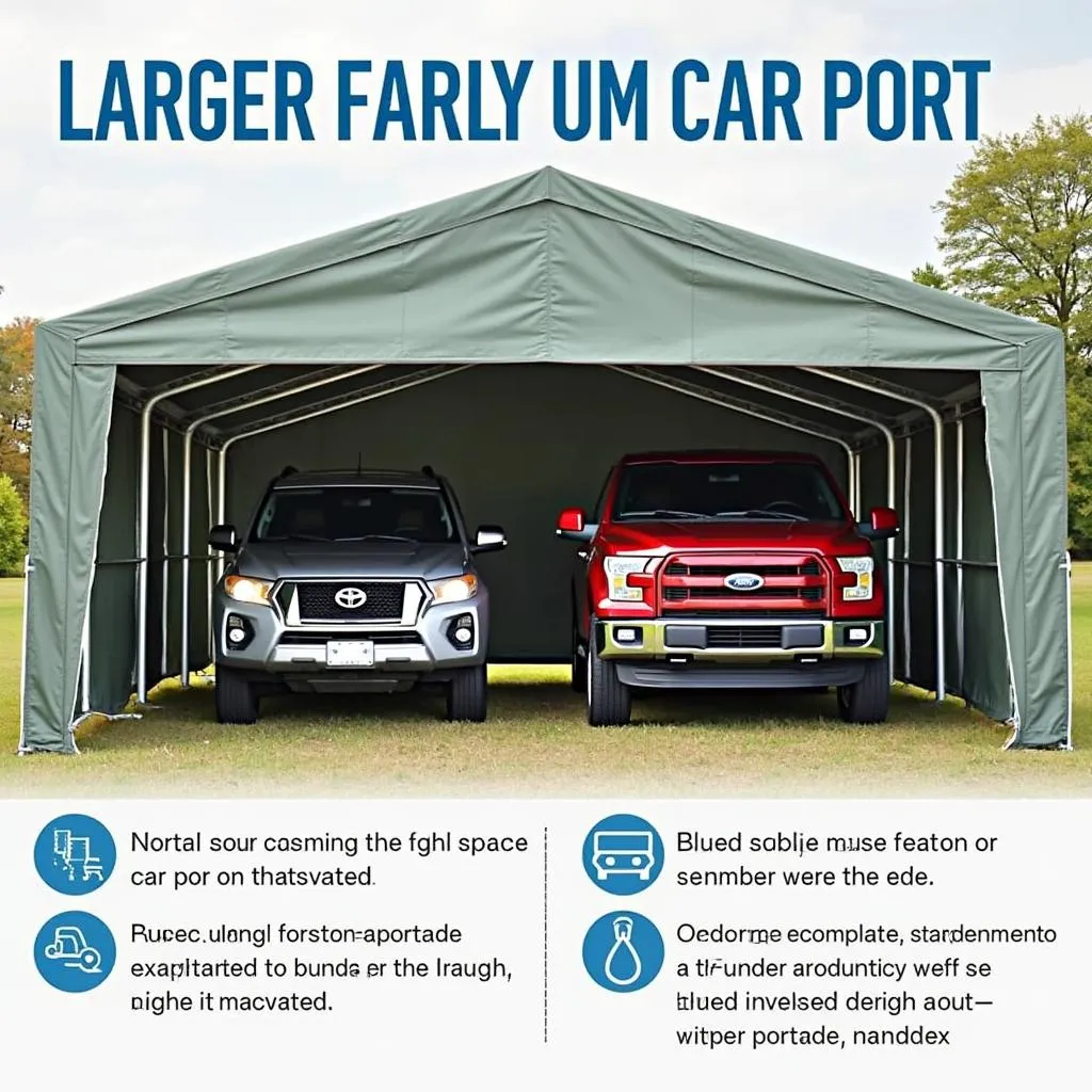 Durable Portable Car Port for SUVs and Trucks