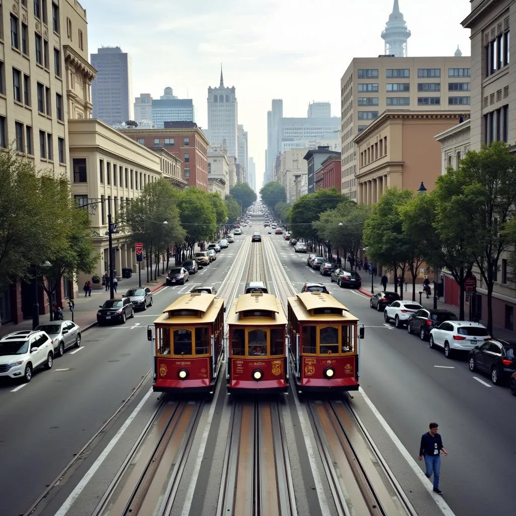 Powell/Mason cable car turnaround in San Francisco