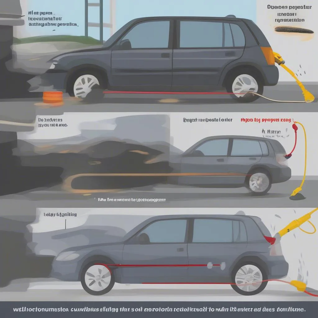 Undercarriage cleaning using a pressure washer with a 15-degree nozzle