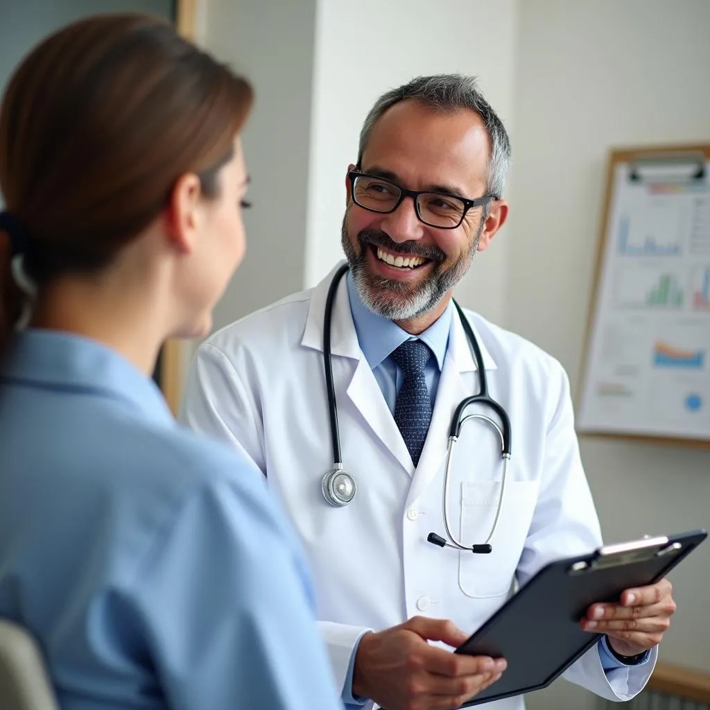 Doctor examining a patient