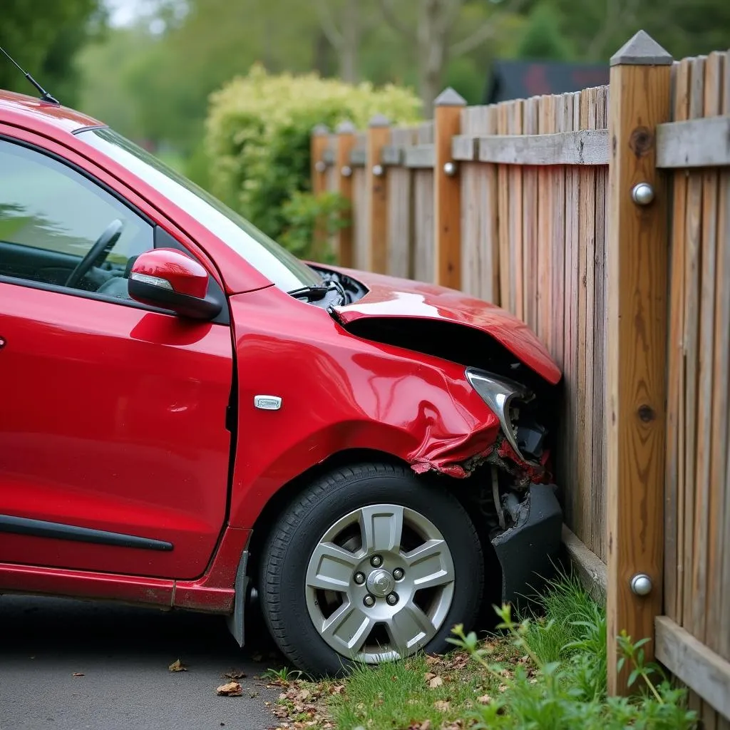 Car Crashing into a Fence