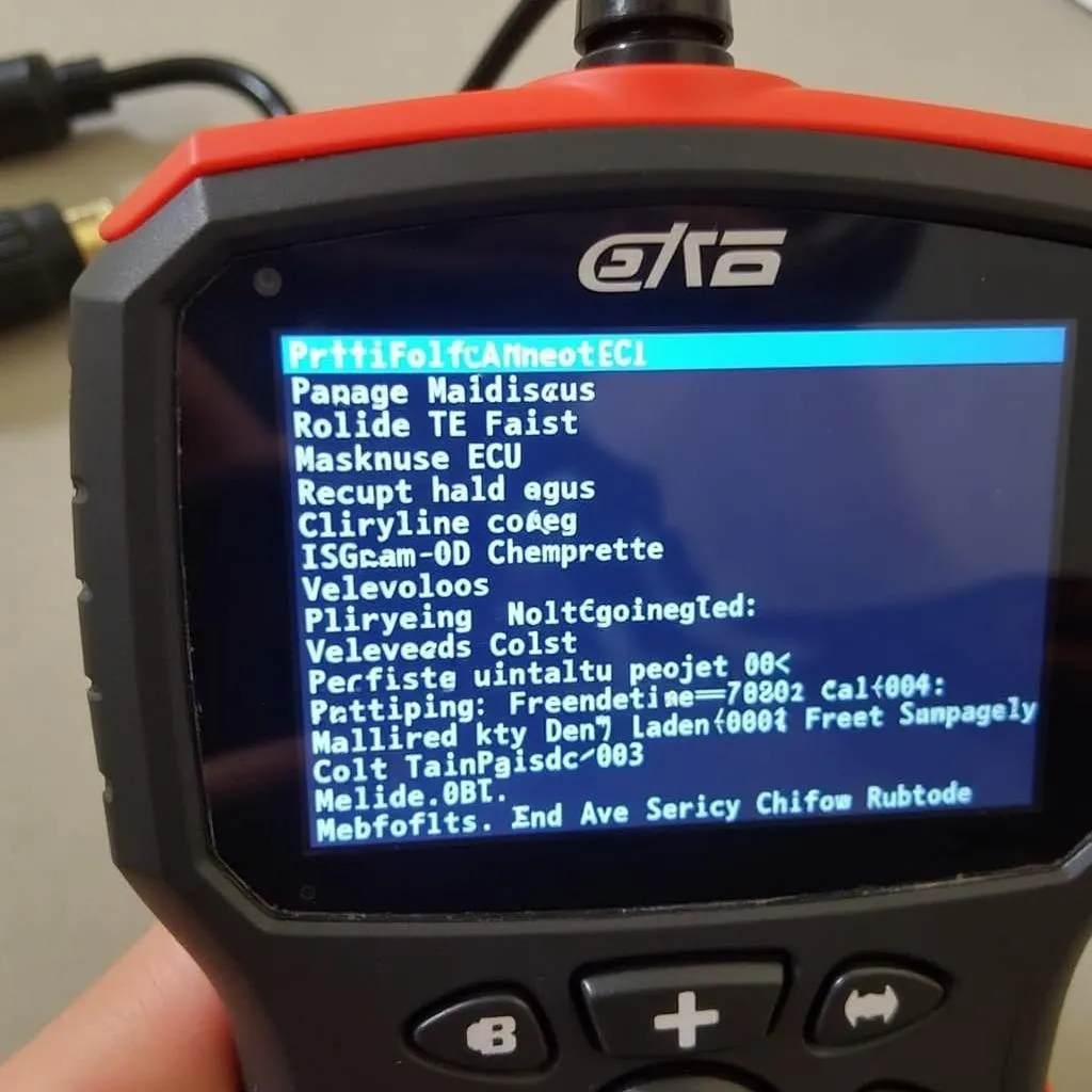 PT Diagnostic Scan Tool Interface Displaying Fault Codes