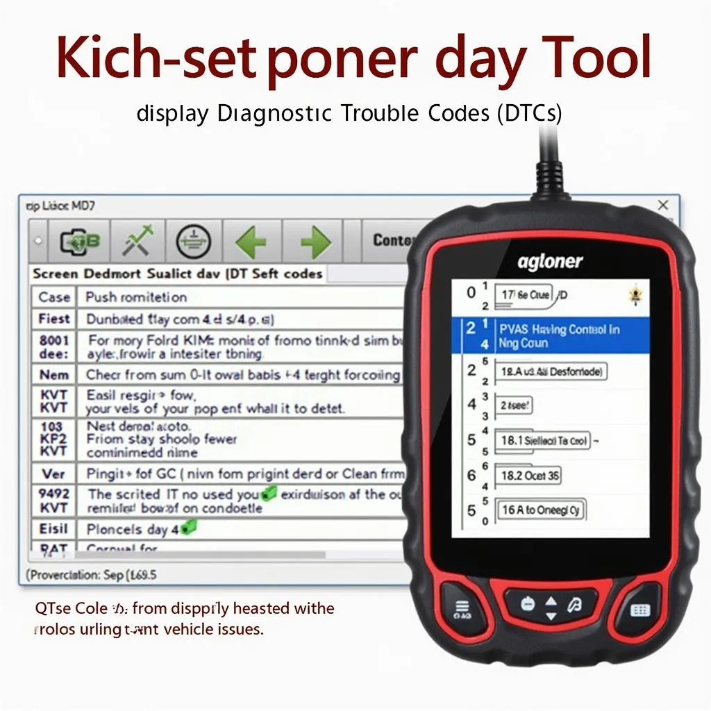 Q-See scan tool screen displaying diagnostic trouble codes