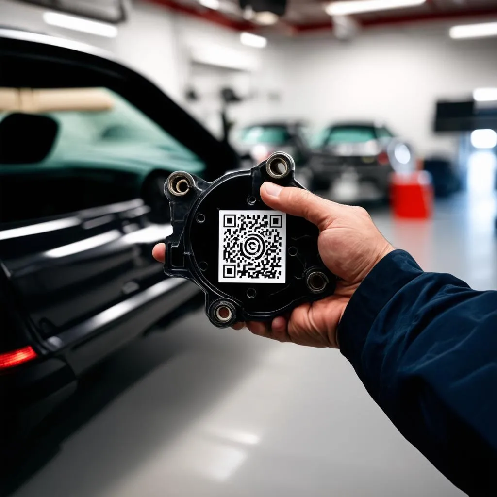 QR code on car part