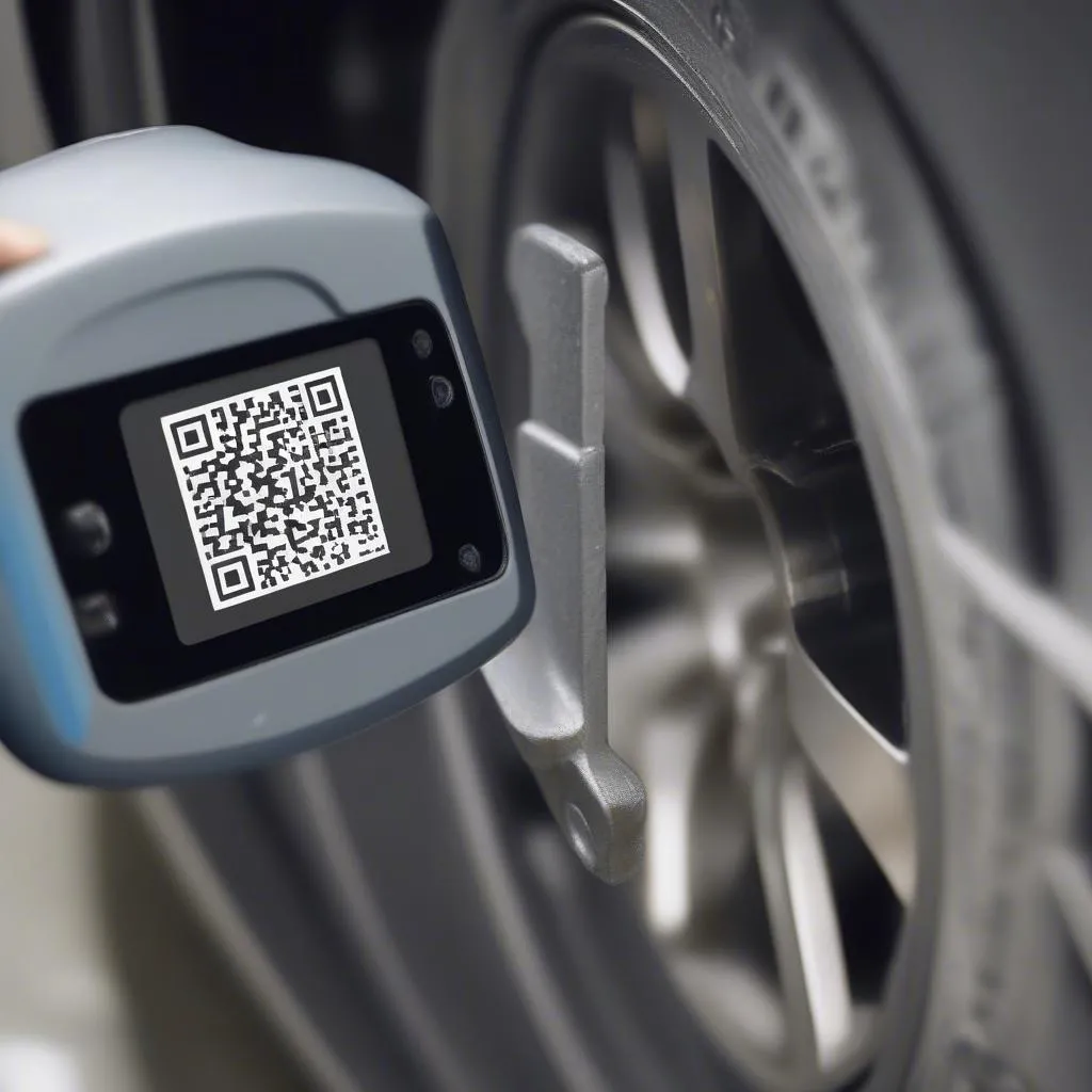 QR code on a car part