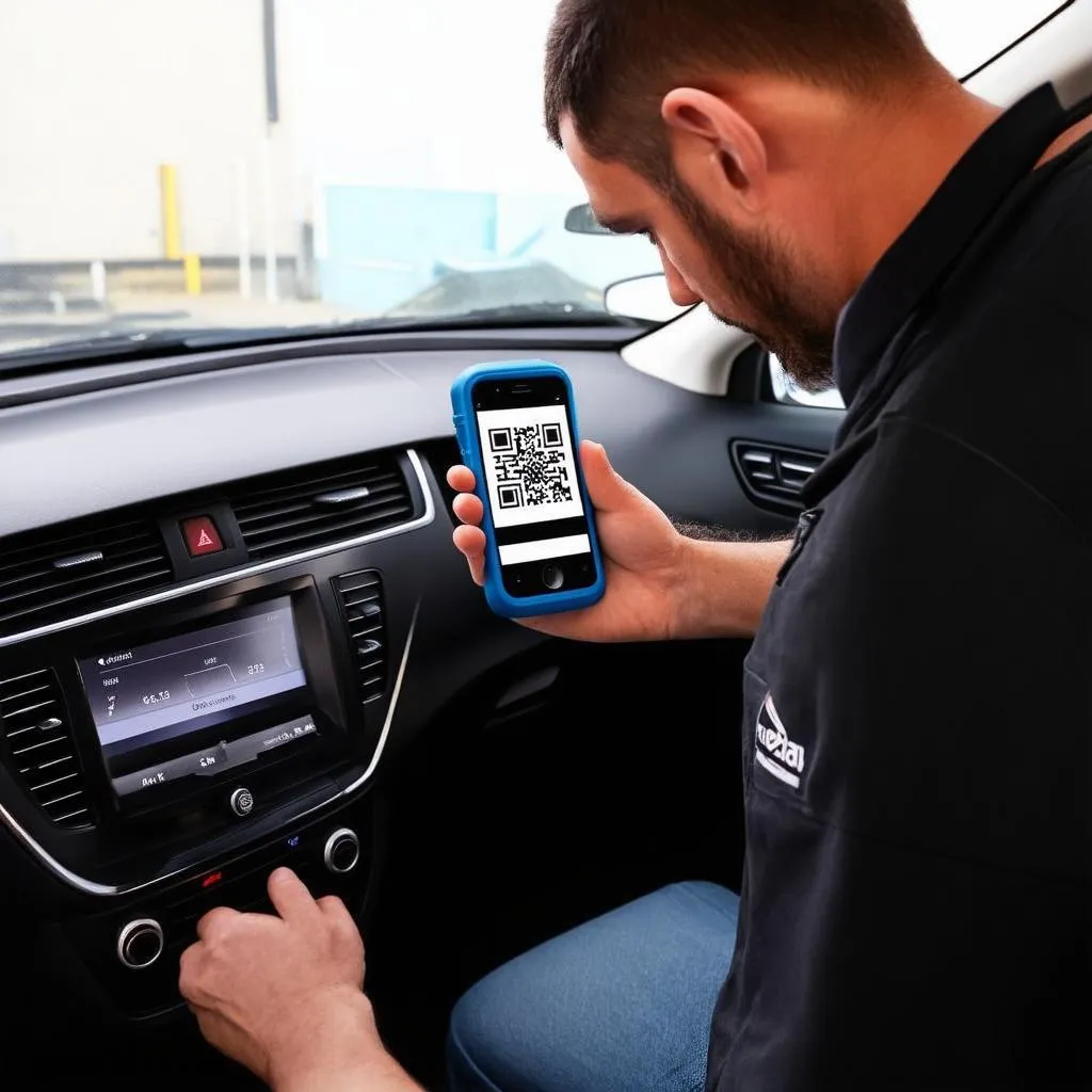 QR Code Scanner on Car Dashboard