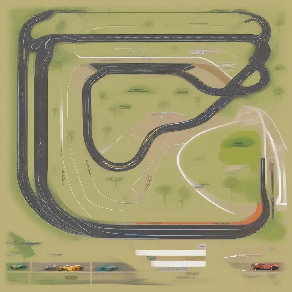 Race track circuit design, features, and types