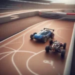 RC car driving on track