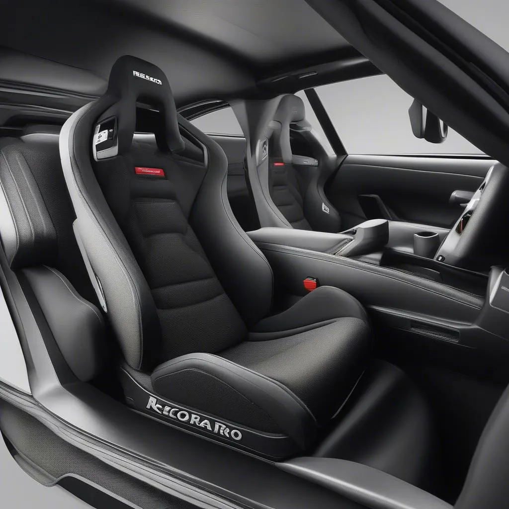 Recaro car seat in a modern sports car