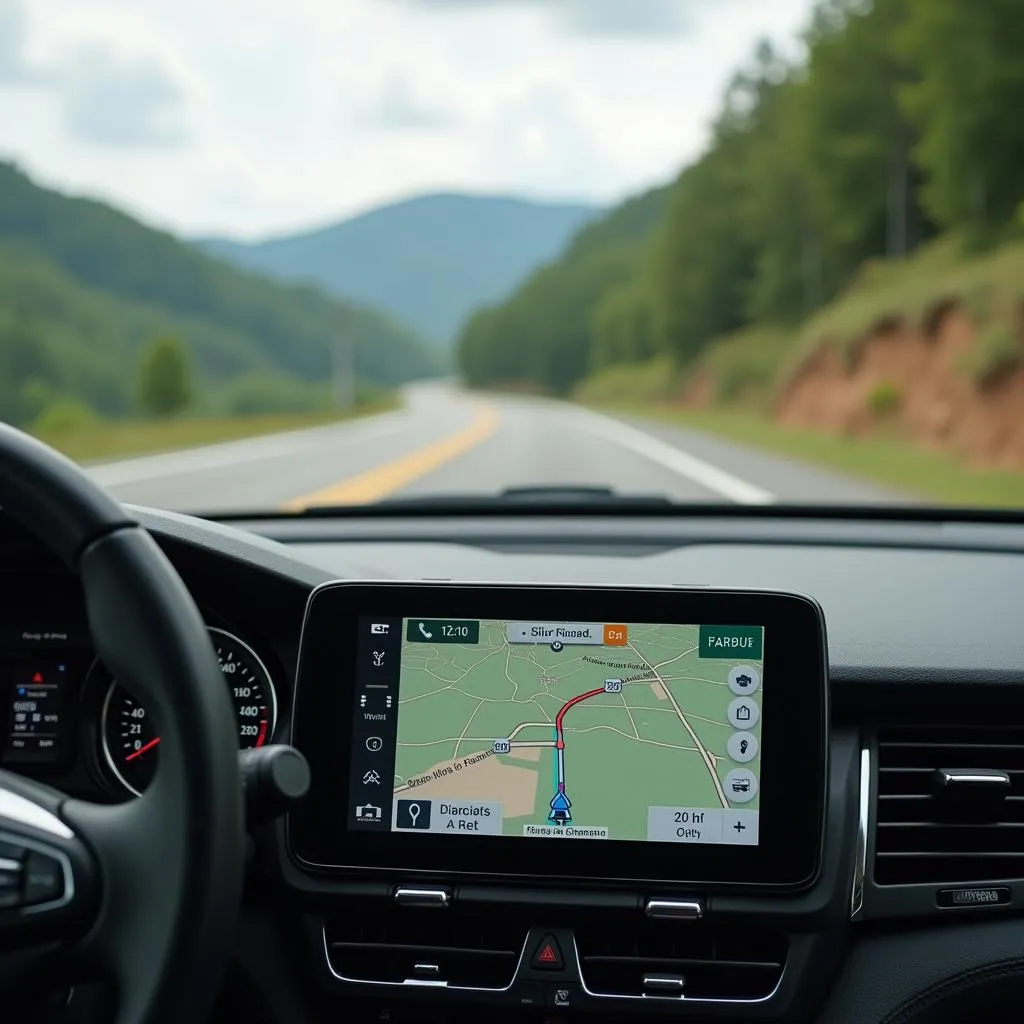 Rental Car Dashboard with GPS Navigation