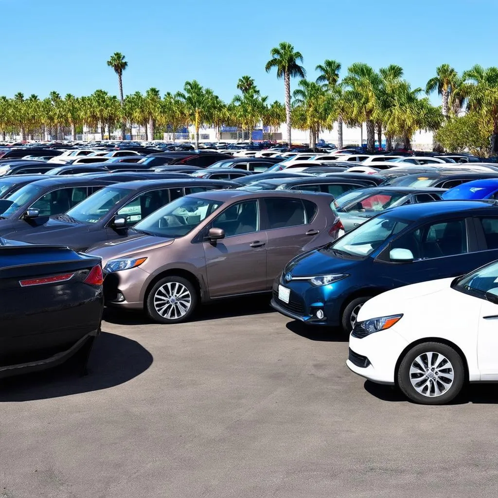 rental car lot