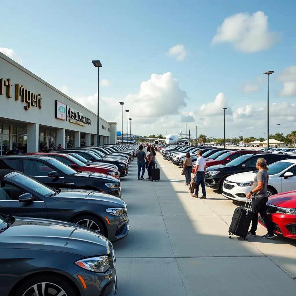 Various rental car options at the Fort Myers airport