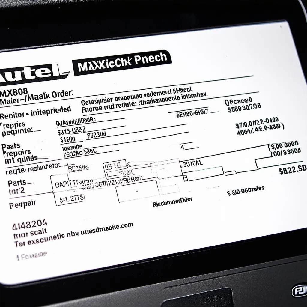 Autel MaxiCheck MX808 Repair Order