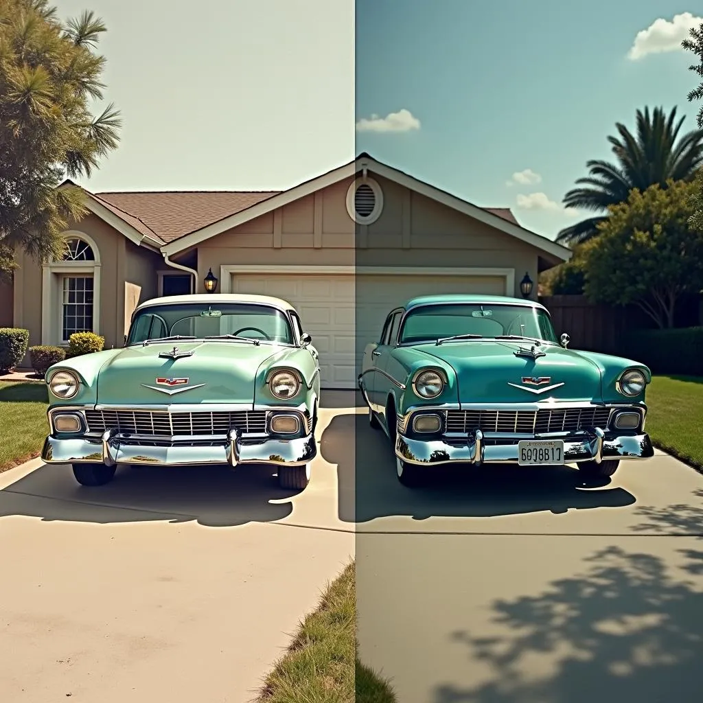 Restored Vintage Car Photo: Before &amp; After