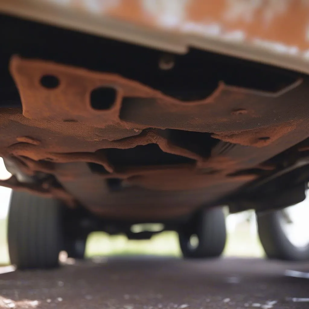 rust damage on car