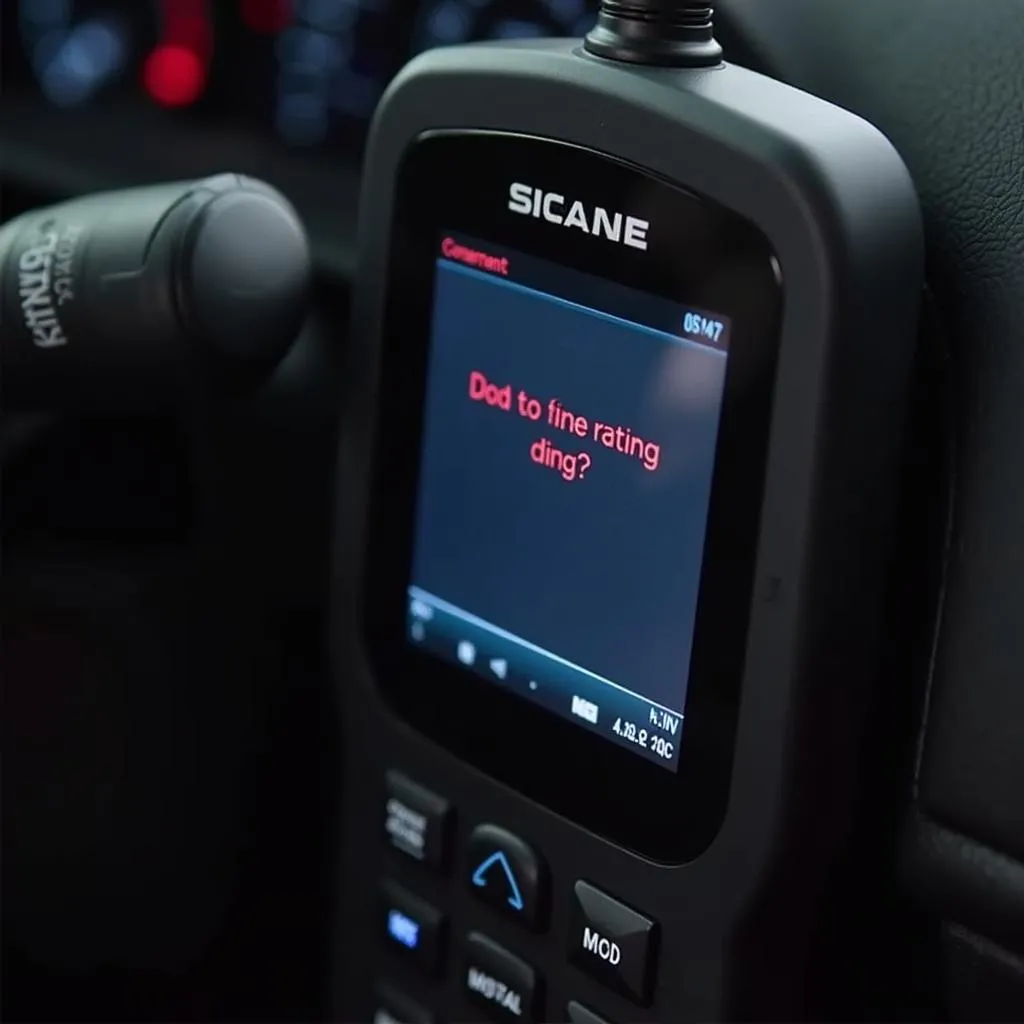 Scan tool connected to a car's OBD port