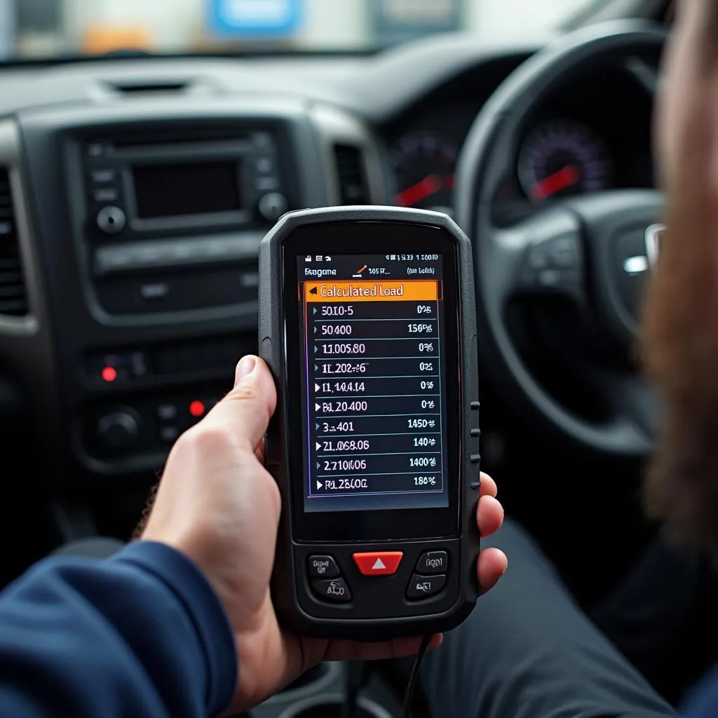 Scan tool displaying calculated load