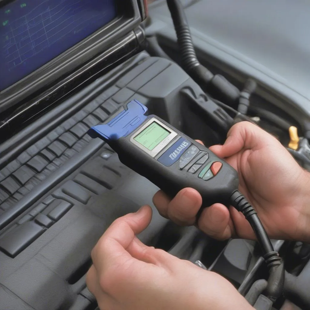 Scan tool being used to diagnose a Ford F150