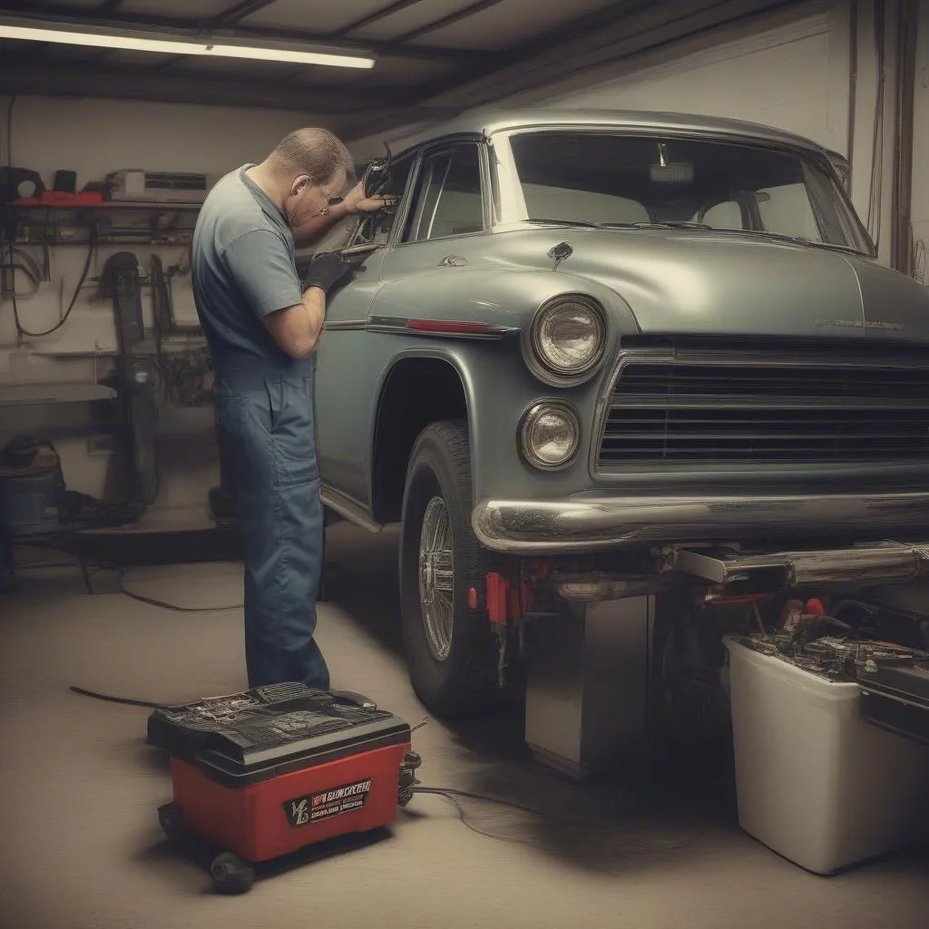 Mechanic Using a Scan Tool