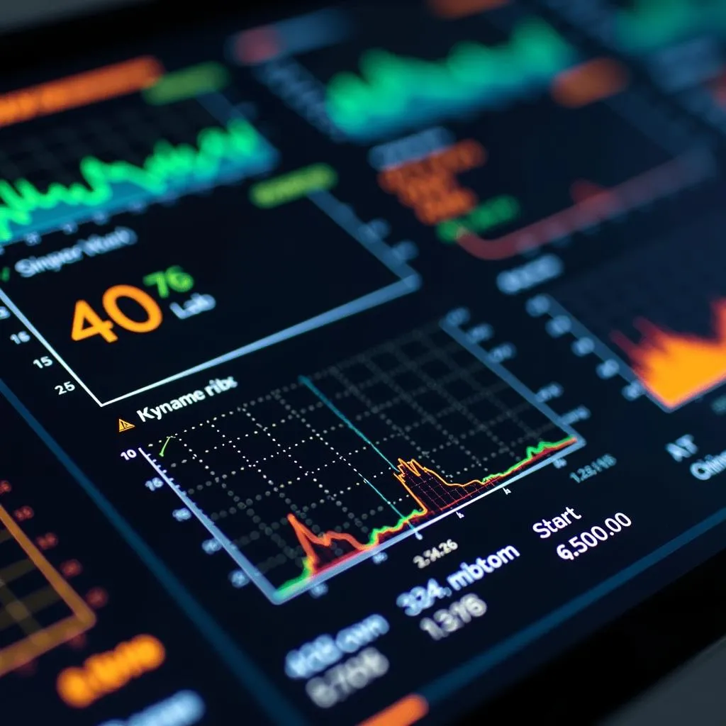 Scan tool displaying graphs and data points