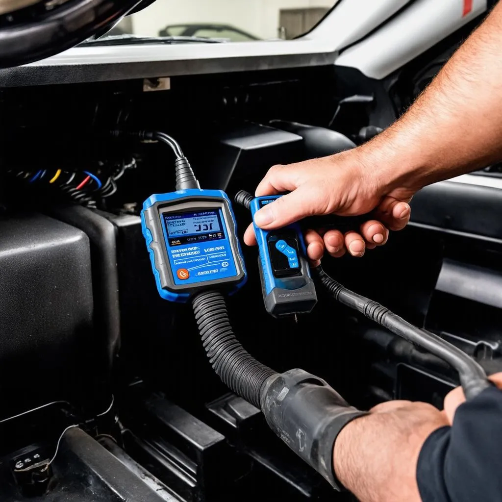 Scan Tool Connected to a Super Duty's OBD-II Port