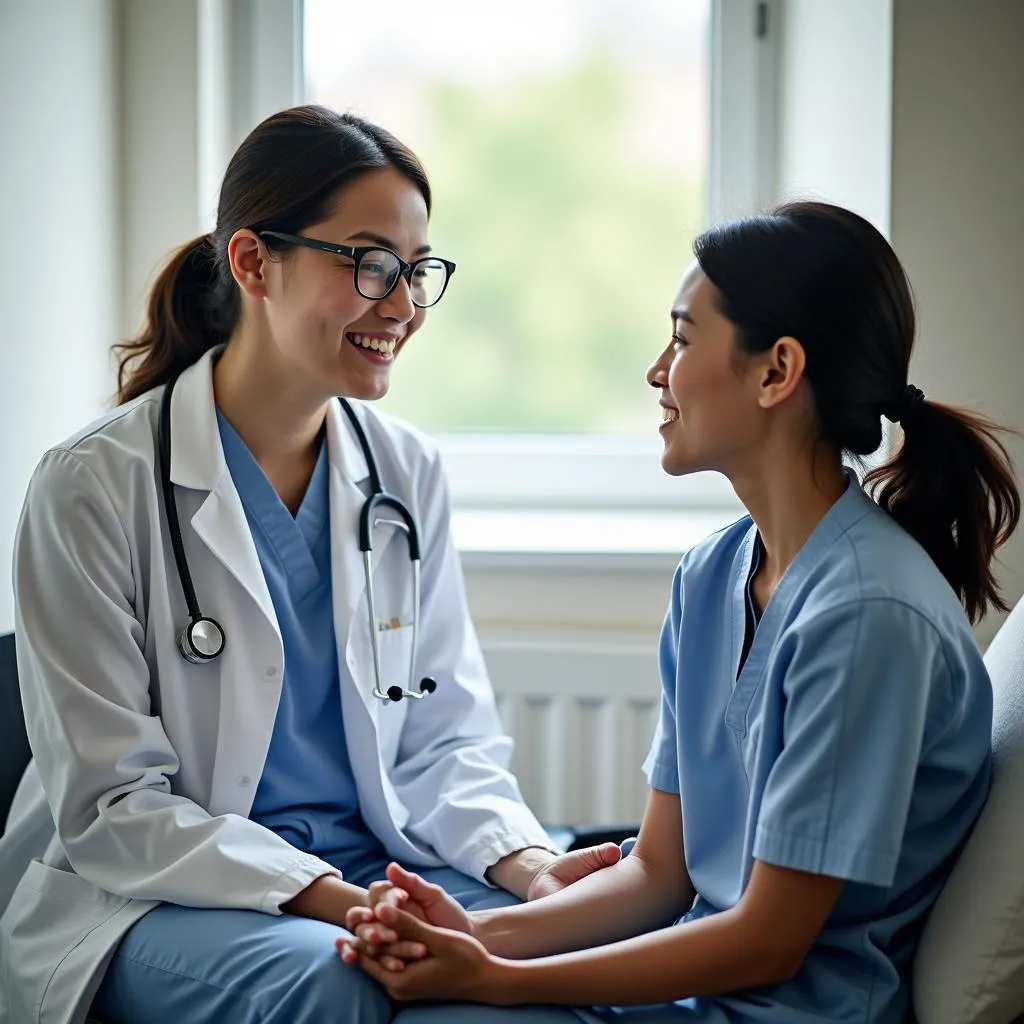 Doctor comforting a patient at SCCA